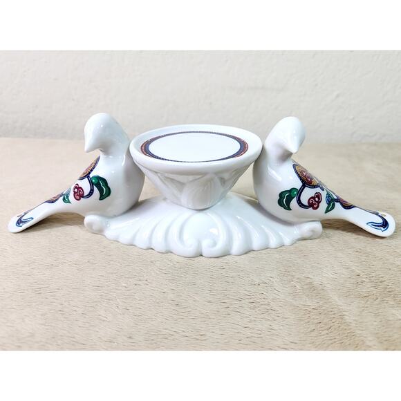 Byzantium Candle Holder Bird Bath Design 9 1/4" Elizabeth Arden Porcelain Japan - Picture 1 of 10